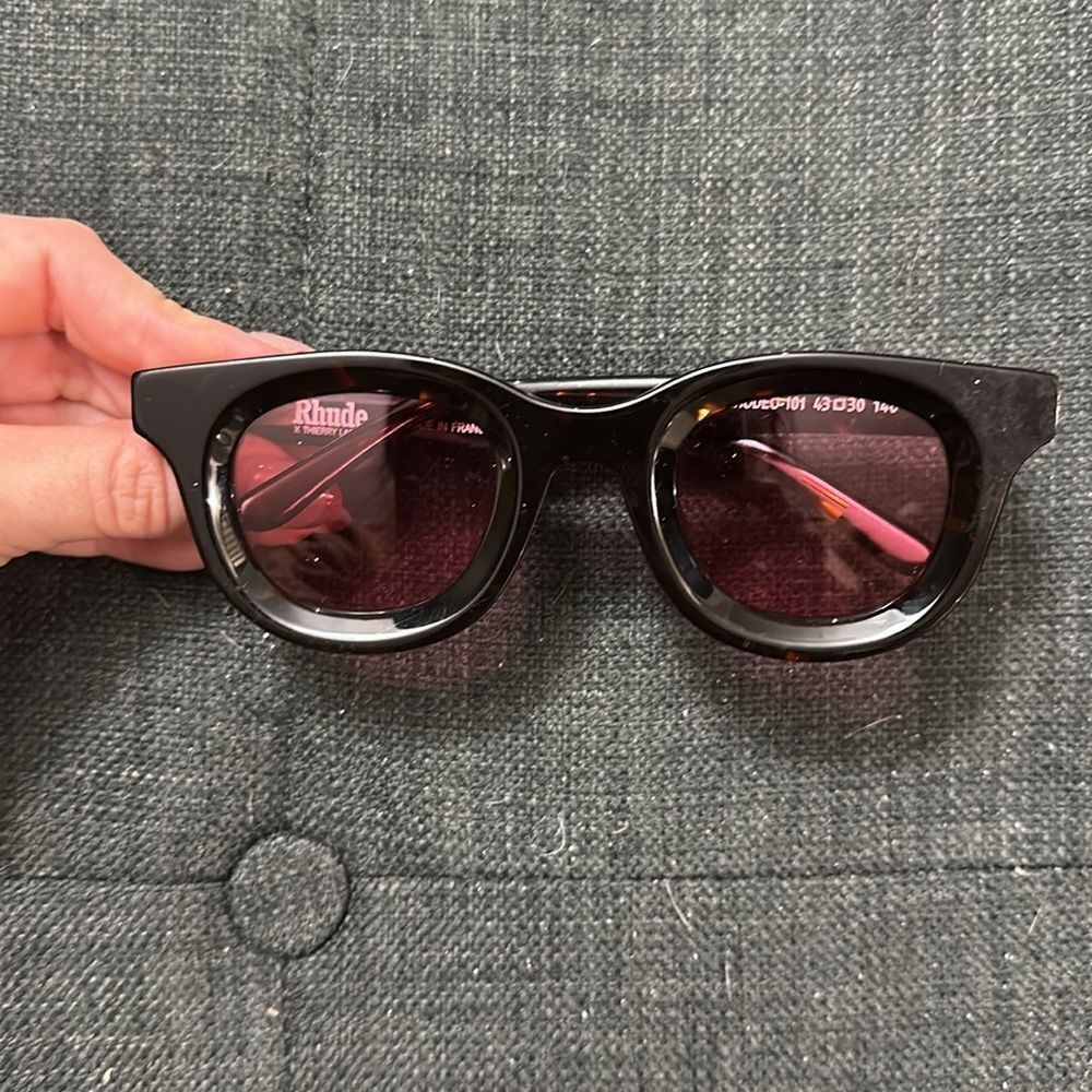 THIERRY LASRY x RHUDE Black Tortoiseshell Sunglasses with Pink Gradient Lenses